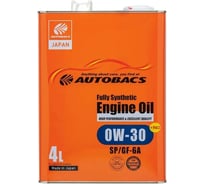 Моторное масло AUTOBACS 0w-30 engine oil api sp ilsac gf-6a synthetic, 4 л A00032234 26756378