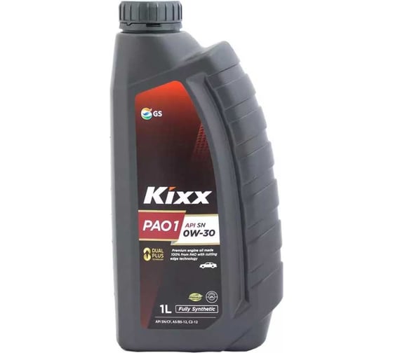 Моторное масло KIXX PAO 1 синтетическое, 0w-30, API SN, ACEA A5/B5/C2, 1 л L2081AL1E1
