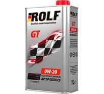 Моторное масло Rolf gt sae 0w-20, api sp, acea c5, синтетическое 1 л 322668
