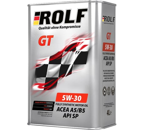 Моторное масло Rolf gt sae 5w-30, api sp, acea a5/b5, синтетическое, 4 л 322661