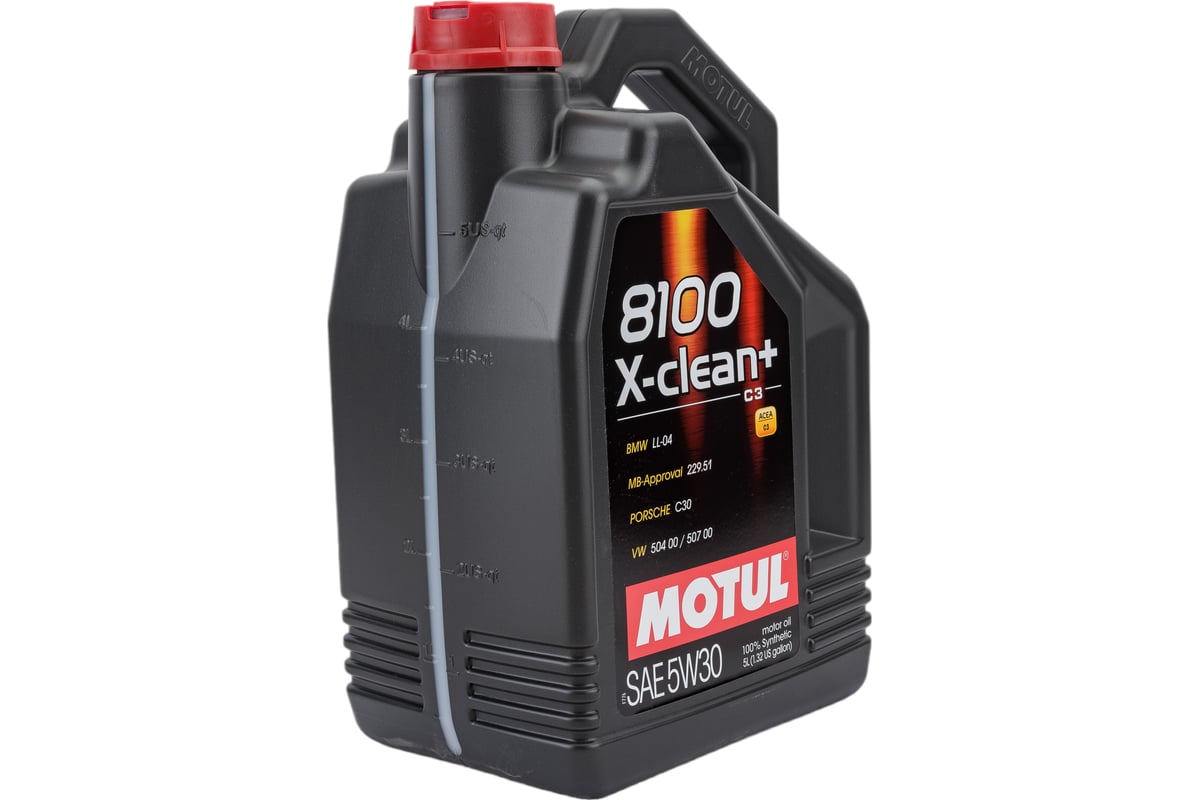 Моторное масло MOTUL 8100 X-clean+ синтетическое, SAE 5W30, 5 л 111684 -  выгодная цена, отзывы, характеристики, фото - купить в Москве и РФ