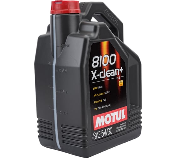 Моторное масло MOTUL 8100 X-clean+ синтетическое, SAE 5W30, 5 л 111684