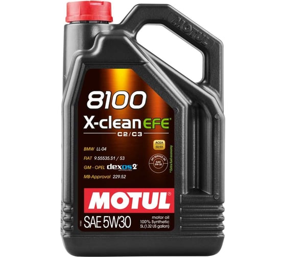 Моторное масло MOTUL 8100 X-сlean EFE синтетическое, 5W30, 5 л 111688