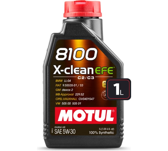 Моторное масло MOTUL 8100 X-сlean EFE синтетическое, 5W30, 1 л 111687