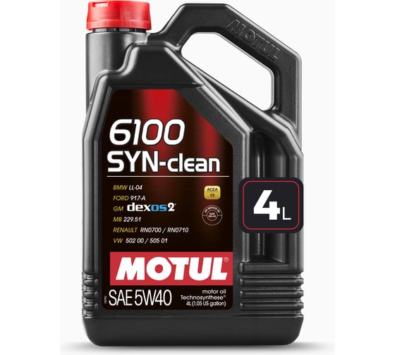 Моторное масло MOTUL 6100 SYN-CLEAN 5W40, 4 л 111863 1