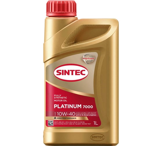 Моторное масло Sintec platinum 7000 sae 10w-40, api sn/cf, 1 л 600166