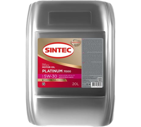 Моторное масло Sintec PLATINUM 7000 SAE 5W-30, API SL, ACEA A5/B5, 20 л 600159