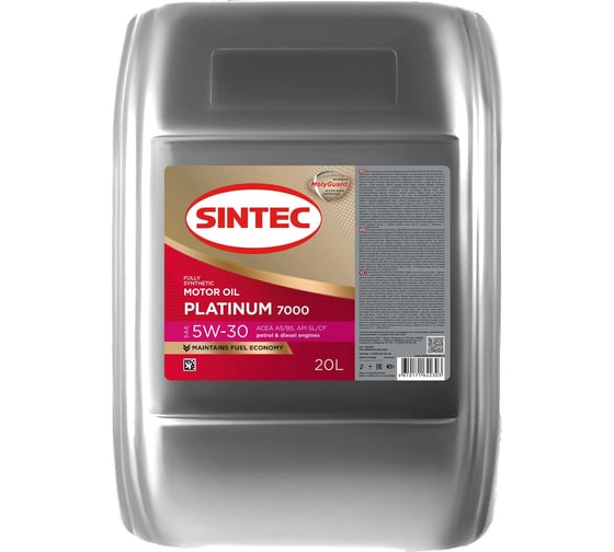 Моторное масло Sintec PLATINUM 7000 SAE 5W-30, API SL, ACEA A5/B5, 20 л 600159