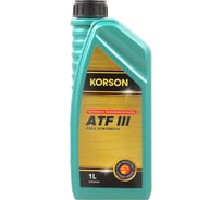 Трансмиссионная жидкость Korson ATF III синтетическая, 1 л KS00061 27035768