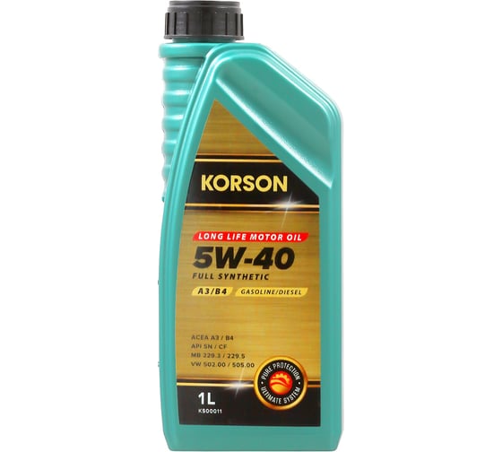 Моторное масло KORSON 5W-40, синтетическое, 1 л KS00011