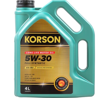 Моторное масло KORSON 5W-30 синтетическое, 4 л KS00072