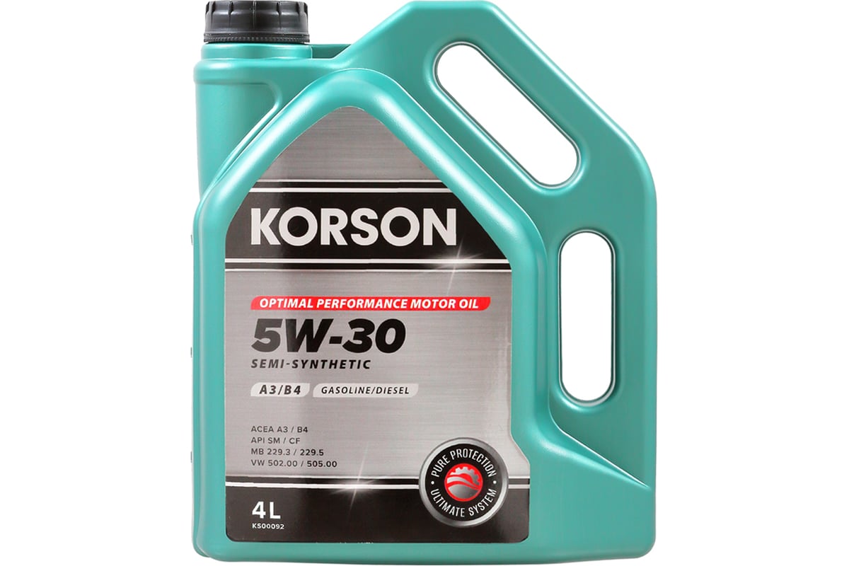 Моторное масло Korson 5W-30 полусинтетическое, 4 л KS00092 - выгодная цена,  отзывы, характеристики, фото - купить в Москве и РФ