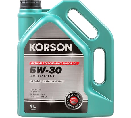 Моторное масло Korson 5W-30 полусинтетическое, 4 л KS00092