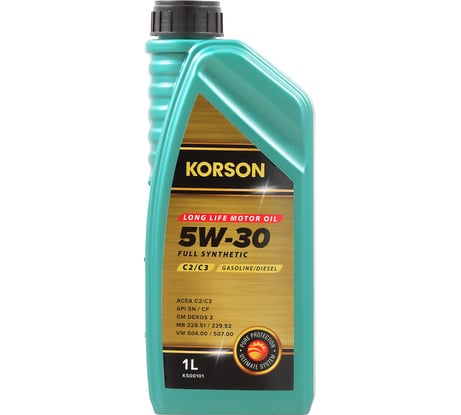 Моторное масло KORSON 5W-30 синтетическое, 1 л KS00101