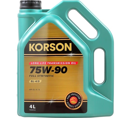 Трансмиссионное масло KORSON 75W-90, синтетическое, 4 л KS00032