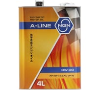 Моторное масло NGN A-LINE 0W-20, синтетическое, 4 л V182575105