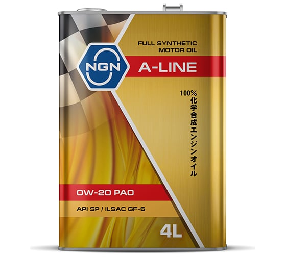 Моторное масло NGN A-LINE 0W-20, PAO, синтетическое, 4 л V182575123