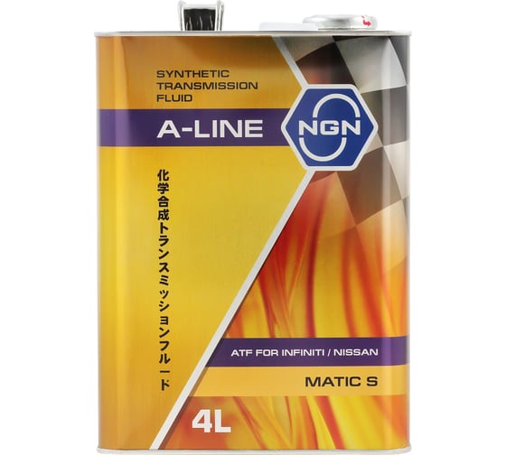 Трансмиссионное масло NGN A-LINE ATF Matic S синтетическое, 4л V182575181