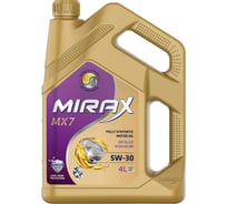 Моторное масло MIRAX синтетическое MX7 SAE 5W-30 ACEA A3/B4 API SL/C 607027