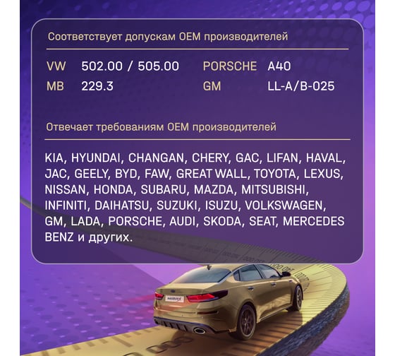 Моторное масло MIRAX синтетическое MX7 SAE 5W-40 ACEA A3/B4 API SL/S 607024