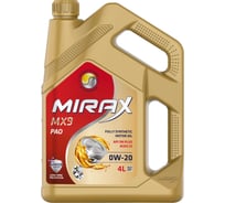 Моторное масло MIRAX mx9 синтетическое, SAE 0W-20, ACEA C5, API SN plus 607037