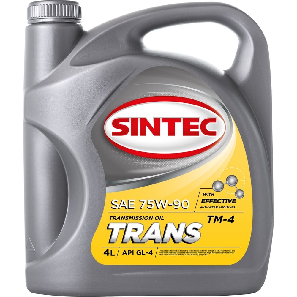 Трансмиссионное масло Sintec TRANS TM4 SAE 75W-90 API GL-4 4 л 963362 ...