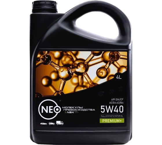 Моторное масло NEO Revolution A 5W40, синтетическое, SN/CF, A3/B4, 4 л NRA0540004 1