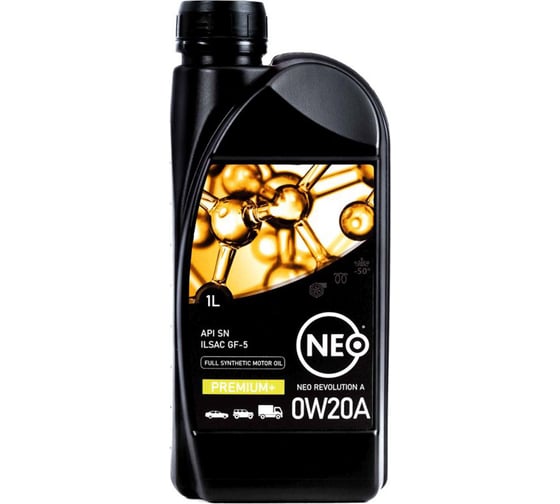 Моторное масло NEO Revolution A 0W20 А, синтетическое, SN, GF-5, 1 л NRAA020001 1