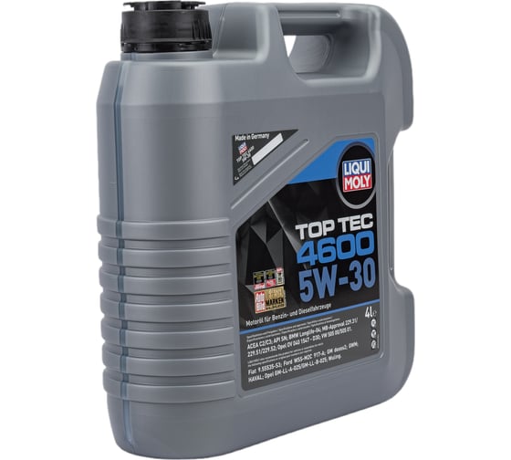 Моторное масло LIQUI MOLY Top Tec 4600 НС-синтетическое, 4 л, 5W-30, SN/CF, C3 3763