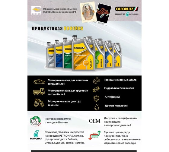 Моторное масло  Petronas OLEOBLITZ PULSAR F PROGRESS 5W-30, синтетическое, 4/5 л ACEA C3/API SP; CF/MB 229.31; 229.51; 229.52; VW 504,00/507.00; LOW SAPS70659ML2EU