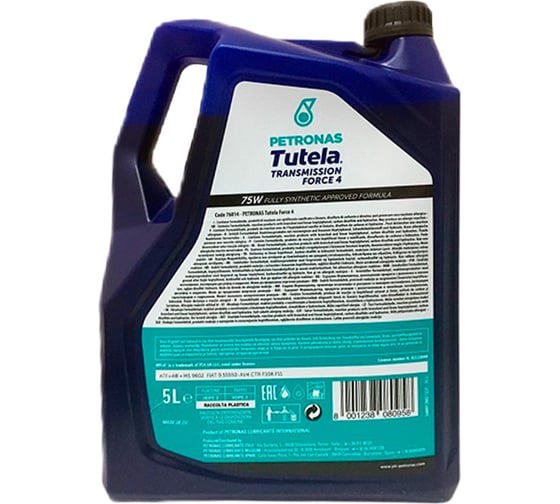 Трансмиссионное масло PETRONAS TUTELA TRANSMISSION FORCE 4 (ATF+4) TAN п/синтетика 5л 76014M12EU
