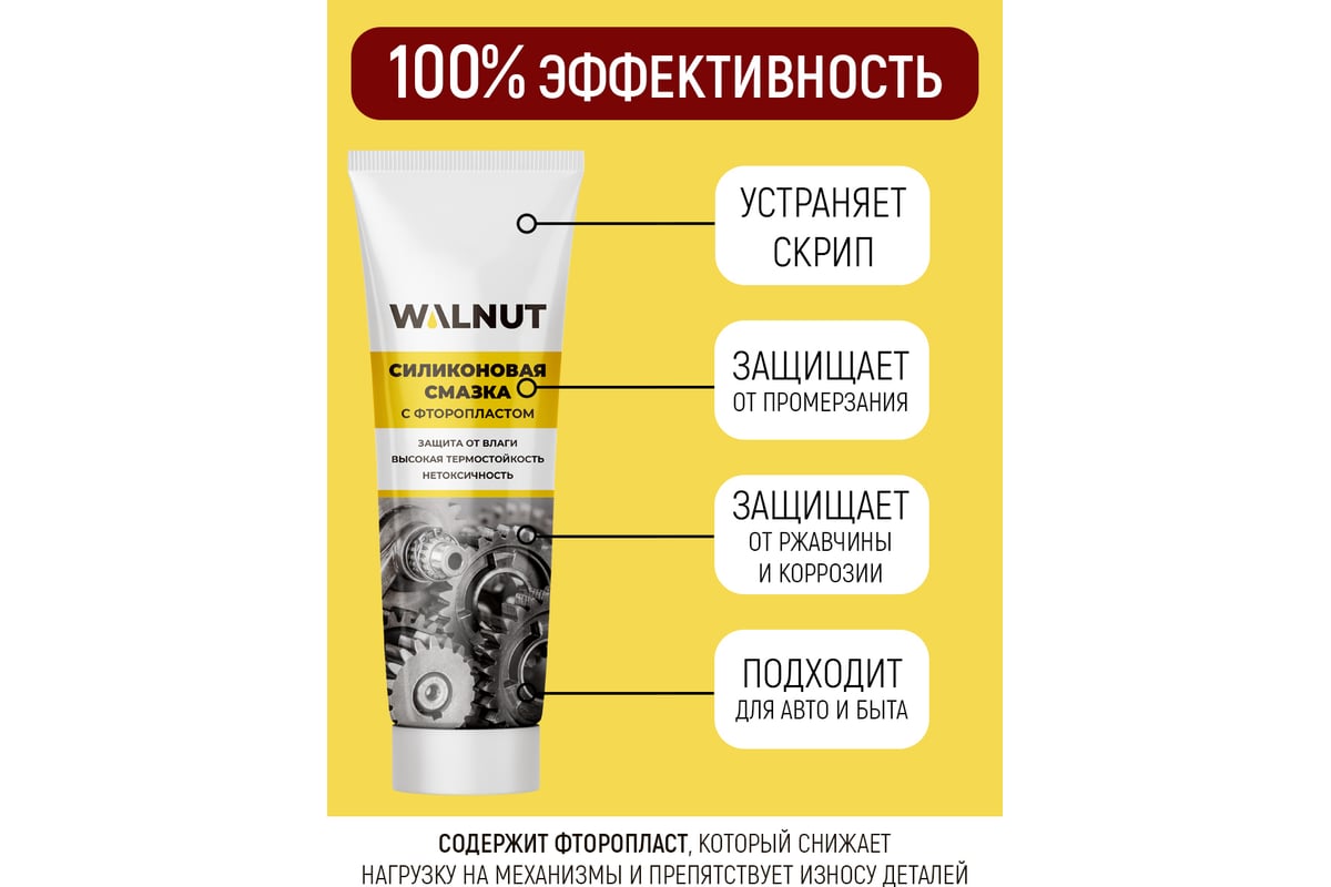 Силиконовая смазка для автомобиля WALNUT 30 г WLN0366 - выгодная цена,  отзывы, характеристики, фото - купить в Москве и РФ