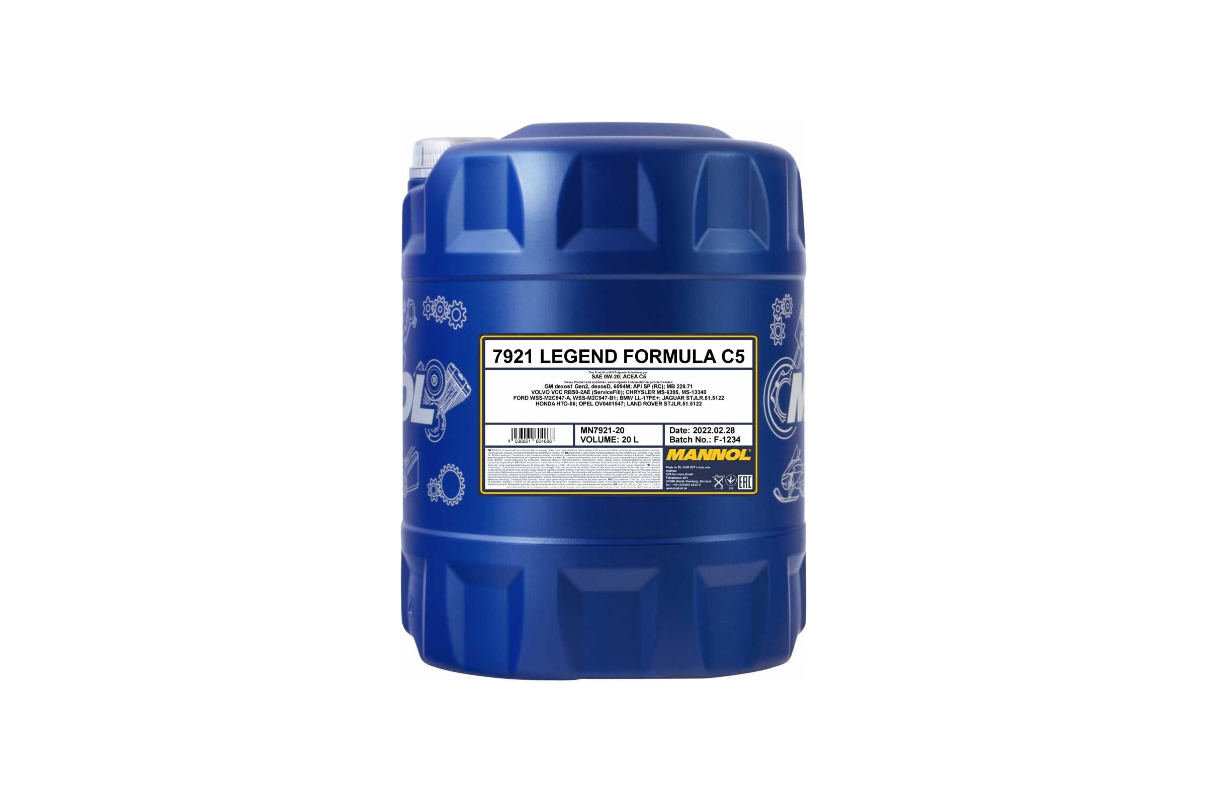 МоторноемаслоMANNOLLEGENDFORMULAC5,0W20,20л,синтетическое792120
