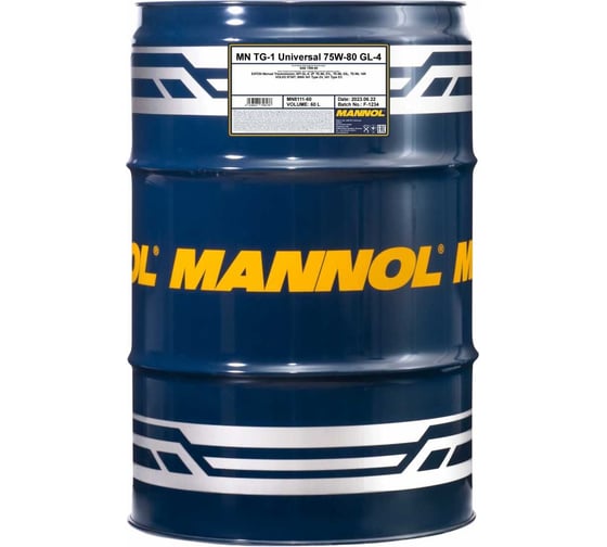 Трансмиссионное масло MANNOL TG-1 UNIVERSAL 75W-80, 60 л, синтетическое 3078