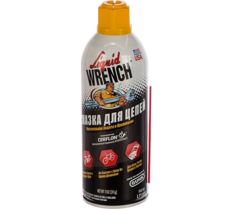 Смазка для мото и вело цепей, петель и замков, аэрозоль, 311г. GUNK L711ER