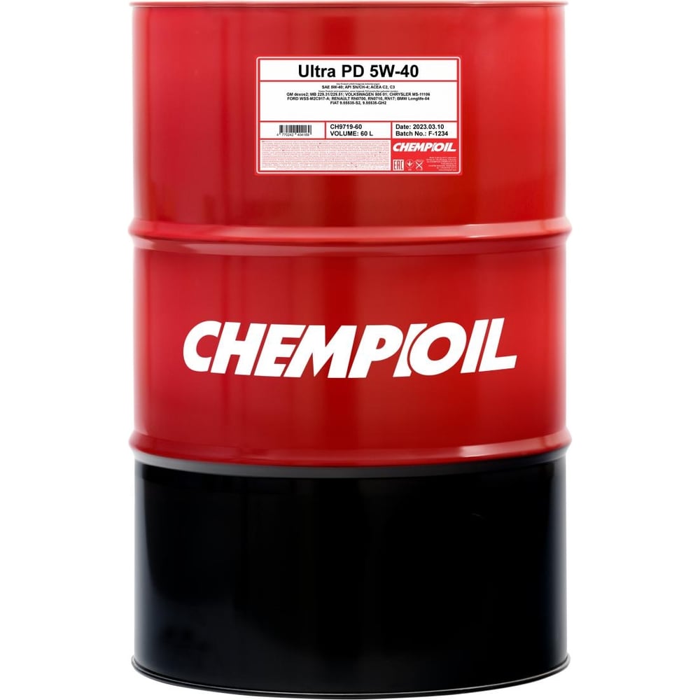 Моторное масло CHEMPIOIL Ultra PD 5W-40, синтетическое, 60 л CH9719-60 ...