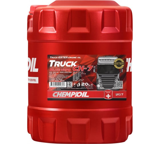 Моторное масло CHEMPIOIL CH-7 TRUCK Blue 10W-40, синтетическое, 20 л CH9107-20 1