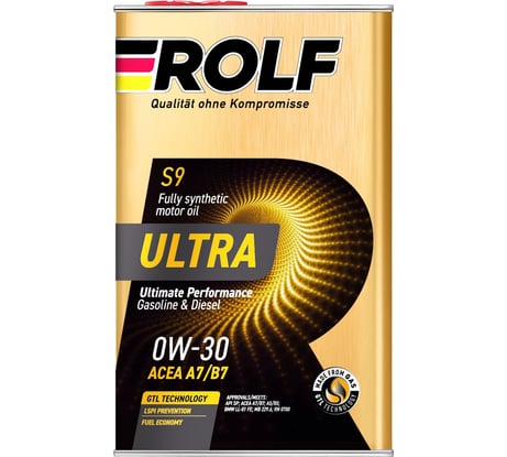 Моторное масло Rolf ultra 0w-30, a7/b7, sp, 1 л 322945