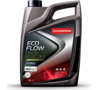 Автомобильное синтетическое моторное масло CHAMPION ECO FLOW 0W20 SP/RC D1-3 премиум класса, 5 л 1049910