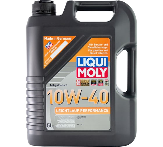 Полусинтетическое моторное масло LIQUI MOLY Leichtlauf Performance 10W-40 SL A3/B3, 5л 2536