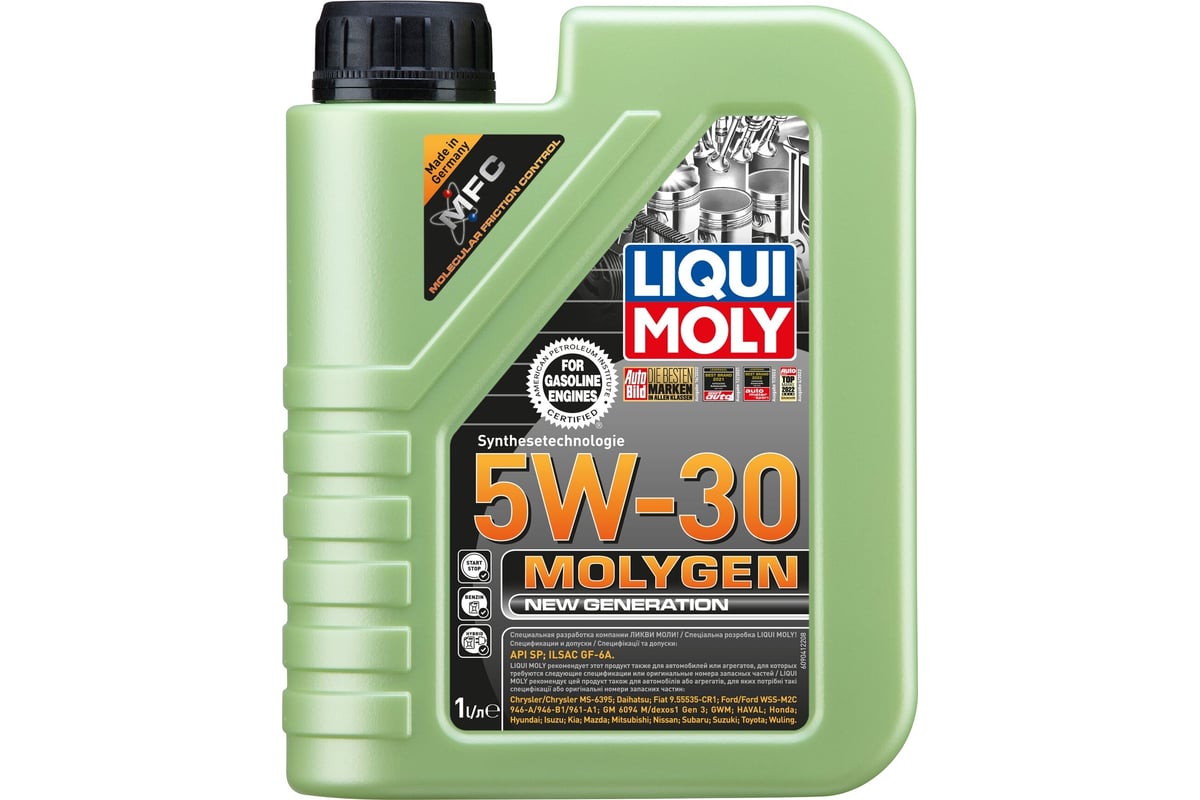 Моторное масло LIQUI MOLY Molygen New Generation НС-синтетическое, 5W-30,  SP, GF-6A, 1 л 9047 - выгодная цена, отзывы, характеристики, фото - купить  в Москве и РФ