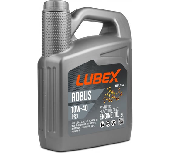 Синтетическое моторное масло LUBEX ROBUS PRO 10W-40 CH-4/CI-4/SL A3/B4/E7 (5л) L019-0772-0405 1