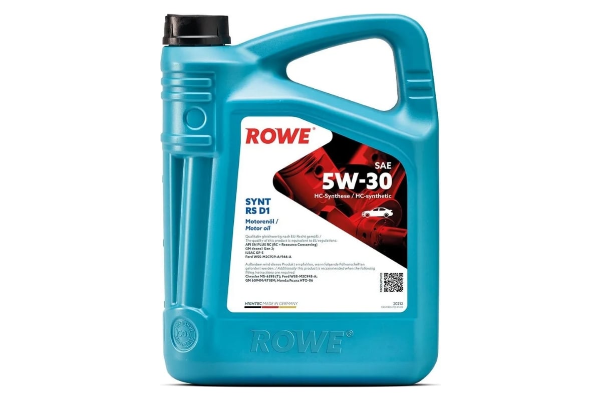 Моторное масло для легкового транспорта ROWE HIGHTEC SYNT RS D1 SAE 5W-30  20212-0050-99