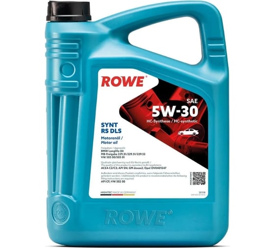 Моторное масло для легкового транспорта ROWE HIGHTEC SYNT RS DLS SAE 5W-30 20118-0050-99