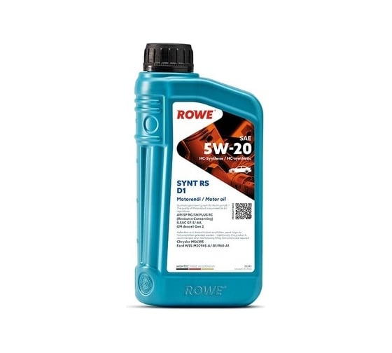 Моторное масло для легкового транспорта ROWE HIGHTEC SYNT RS D1 SAE 5W-20 NEW 20342-0010-99 1