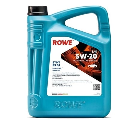 Моторное масло для легкового транспорта ROWE HIGHTEC SYNT RS D1 SAE 5W-20 NEW 20342-0050-99