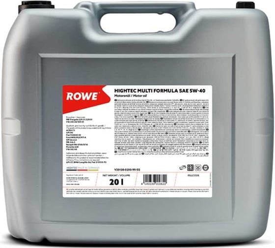 Моторное масло для легкового транспорта ROWE HIGHTEC MULTI FORMULA SAE 5W-40 20138-0200-99 1