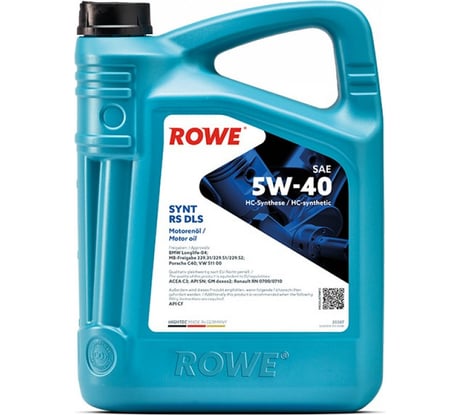 Моторное масло для легкового транспорта ROWE HIGHTEC SYNT RS DLS SAE 5W-40 NEW 20307-0050-99