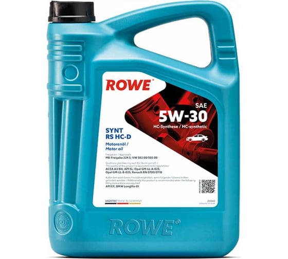 Моторное масло для легкового транспорта ROWE HIGHTEC SYNT RS HC-D SAE 5W-30 NEW 20060-0050-99