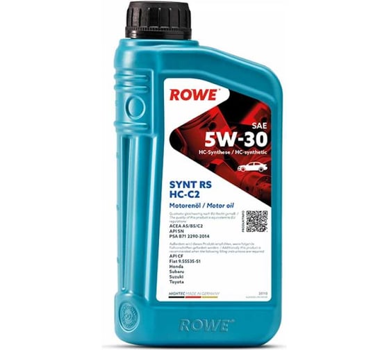 Моторное масло для легкового транспорта ROWE HIGHTEC SYNT RS SAE 5W-30 HC-C2 20113-0010-99